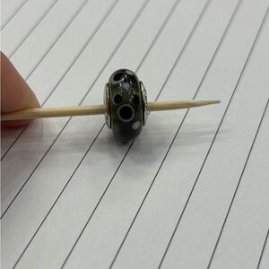 Authentic Pandora Retired Black Bubbles Murano Glass Charm 790691
